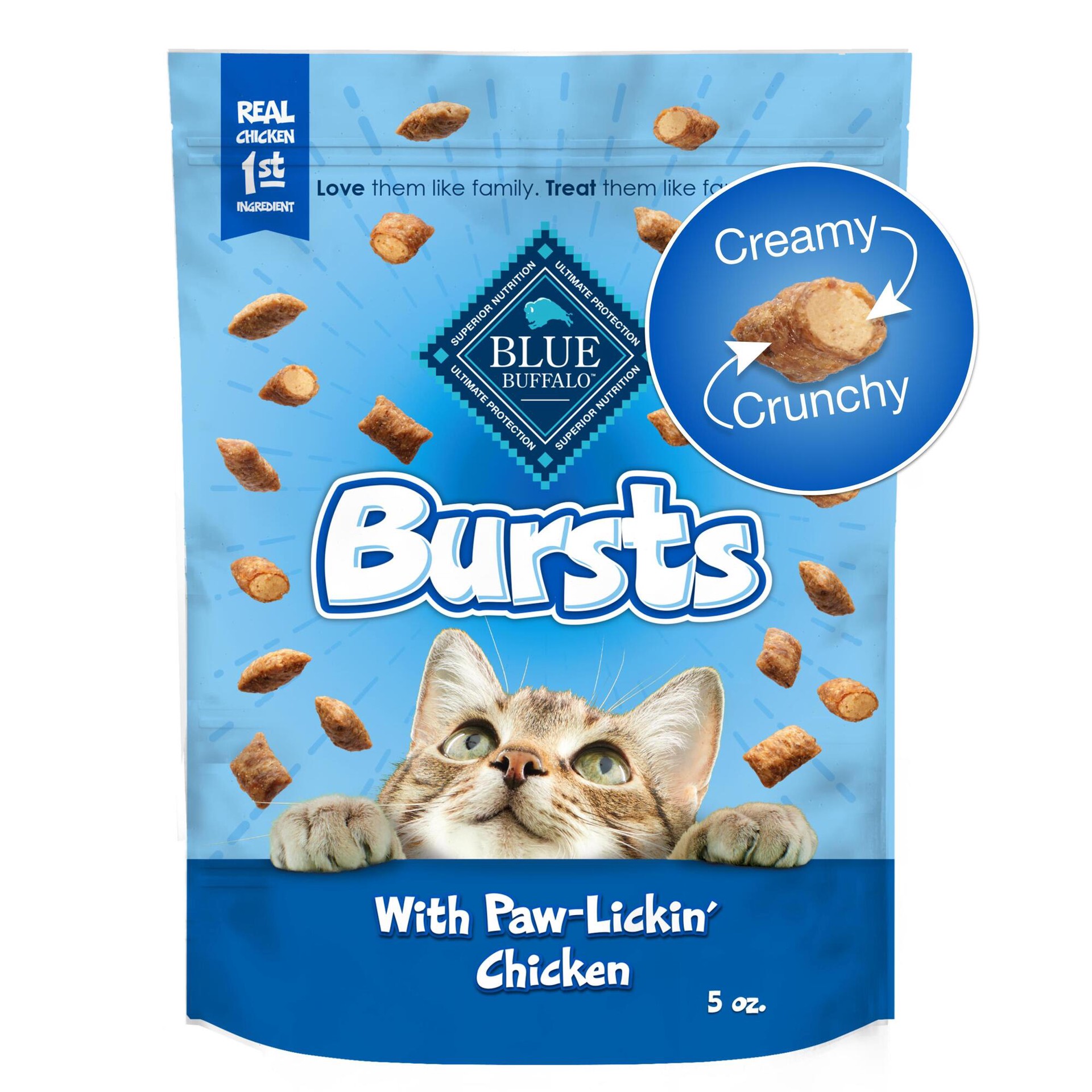 slide 1 of 3, Blue Buffalo Chicken Burst Cat Treats, 5 oz