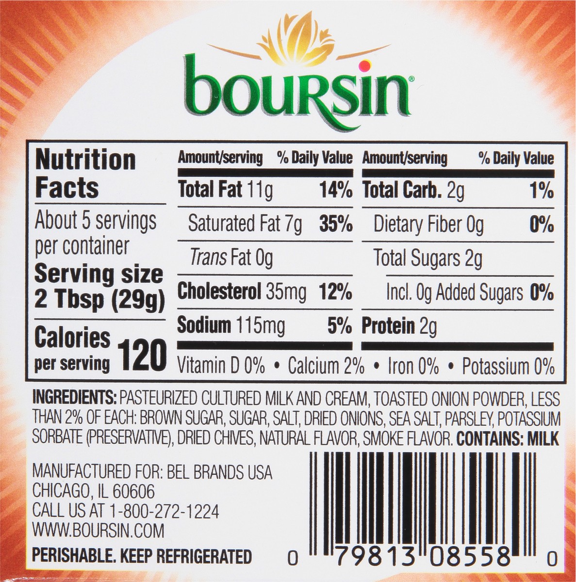 slide 8 of 9, Boursin Cheese, Gourmet, Caramelized Onion & Herbs, Spreadable, 5.3 oz