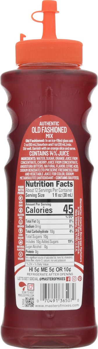 slide 9 of 9, Master of Mixes Authentic Old Fashioned Mix Cocktail Essentials - 375 ml, 375 ml