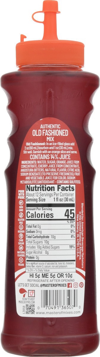 slide 2 of 9, Master of Mixes Authentic Old Fashioned Mix Cocktail Essentials - 375 ml, 375 ml