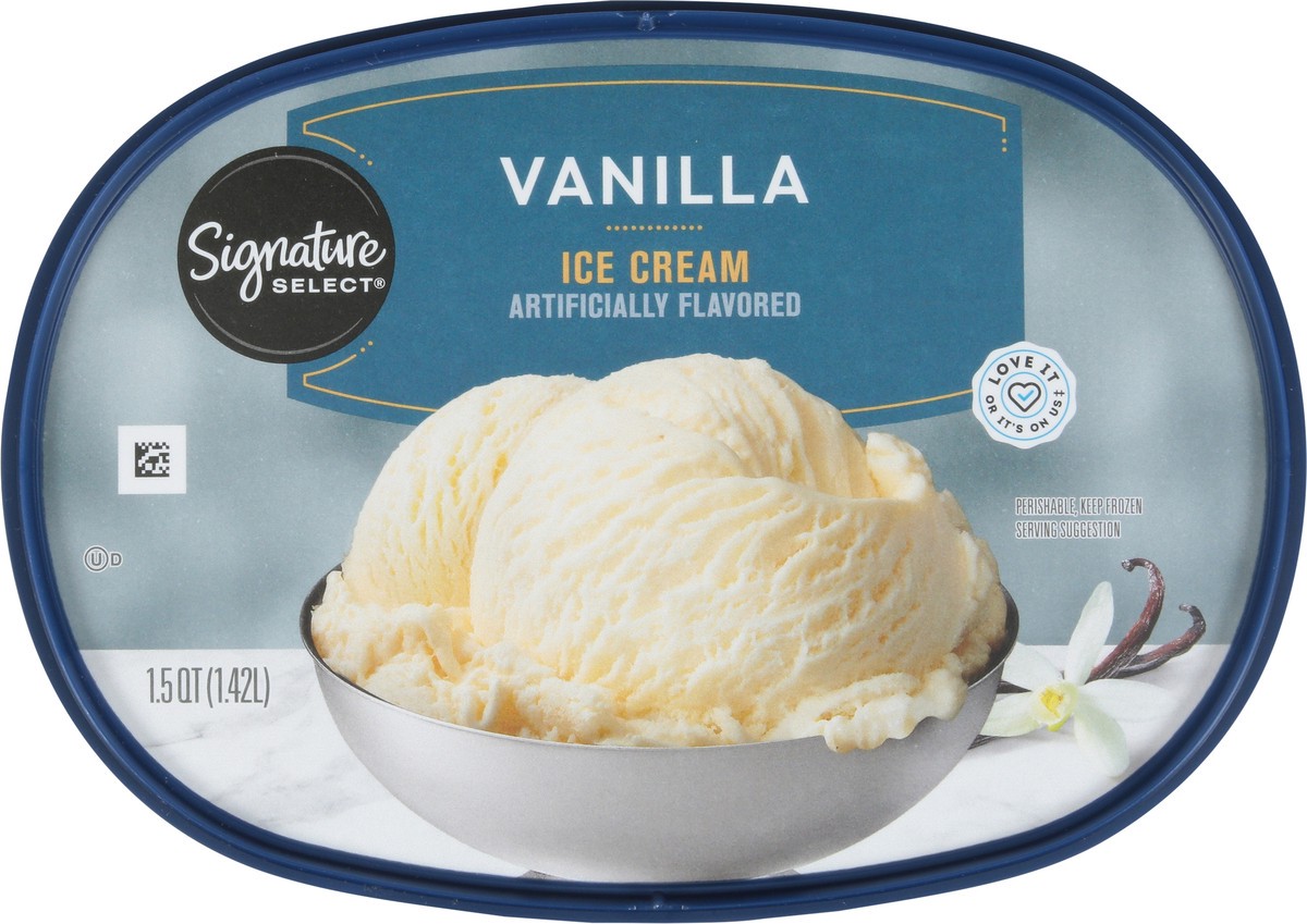 slide 2 of 12, Signature Select Vanilla Ice Cream 1.5 qt, 1.5 qt