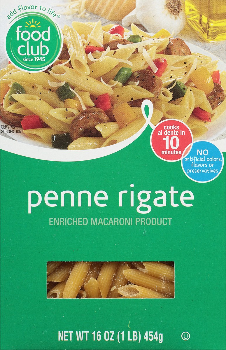 slide 10 of 15, Food Club Penne Rigate 16 oz, 16 oz