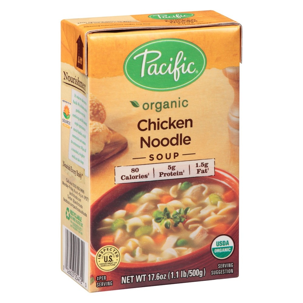 slide 5 of 9, Pacific Organic Chicken Noodle Soup, 17.6 fl oz
