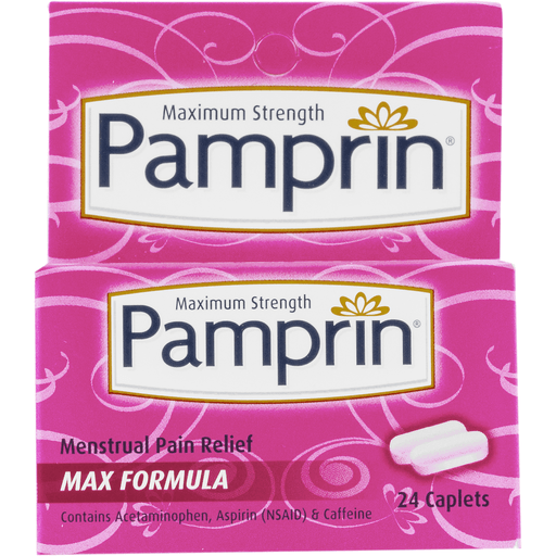 slide 7 of 9, Pamprin Max Formula Caplets, 24 ct