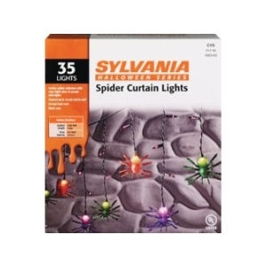 slide 1 of 1, Sylvania Halloween Series Spider Curtain Lights, 35 ct