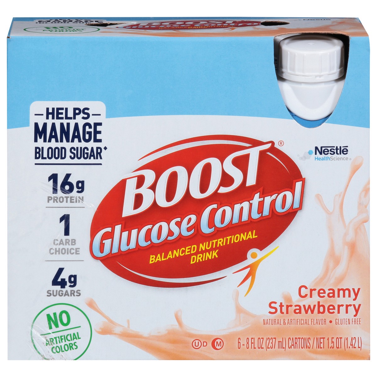 slide 1 of 9, Boost Creamy Strawberry Glucose Control Nutritional Drinks, 6 ct; 8 fl oz