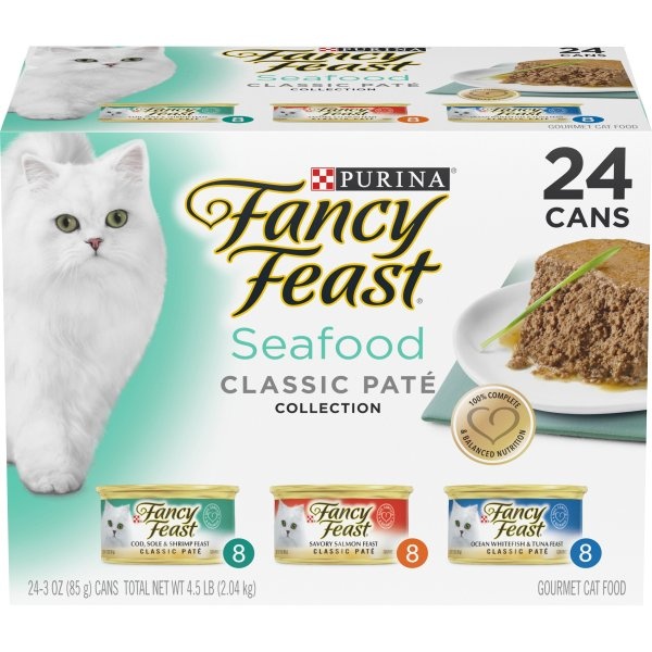 Fancy Feast Classic Seafood Pate Collection Cat Food 24 ct; 3 oz Shipt