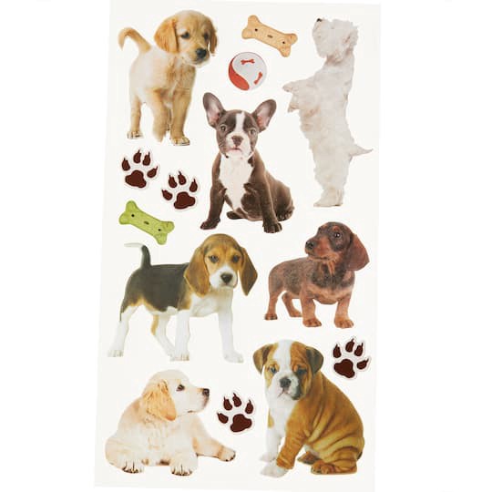 slide 1 of 4, Puppies Dimensional Stickers By Recollections, 3.875 in x 6.875 in