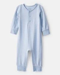 Carter's Baby Boy PurelySoft Long-Sleeve Jumpsuit - Blue Blue 18M
