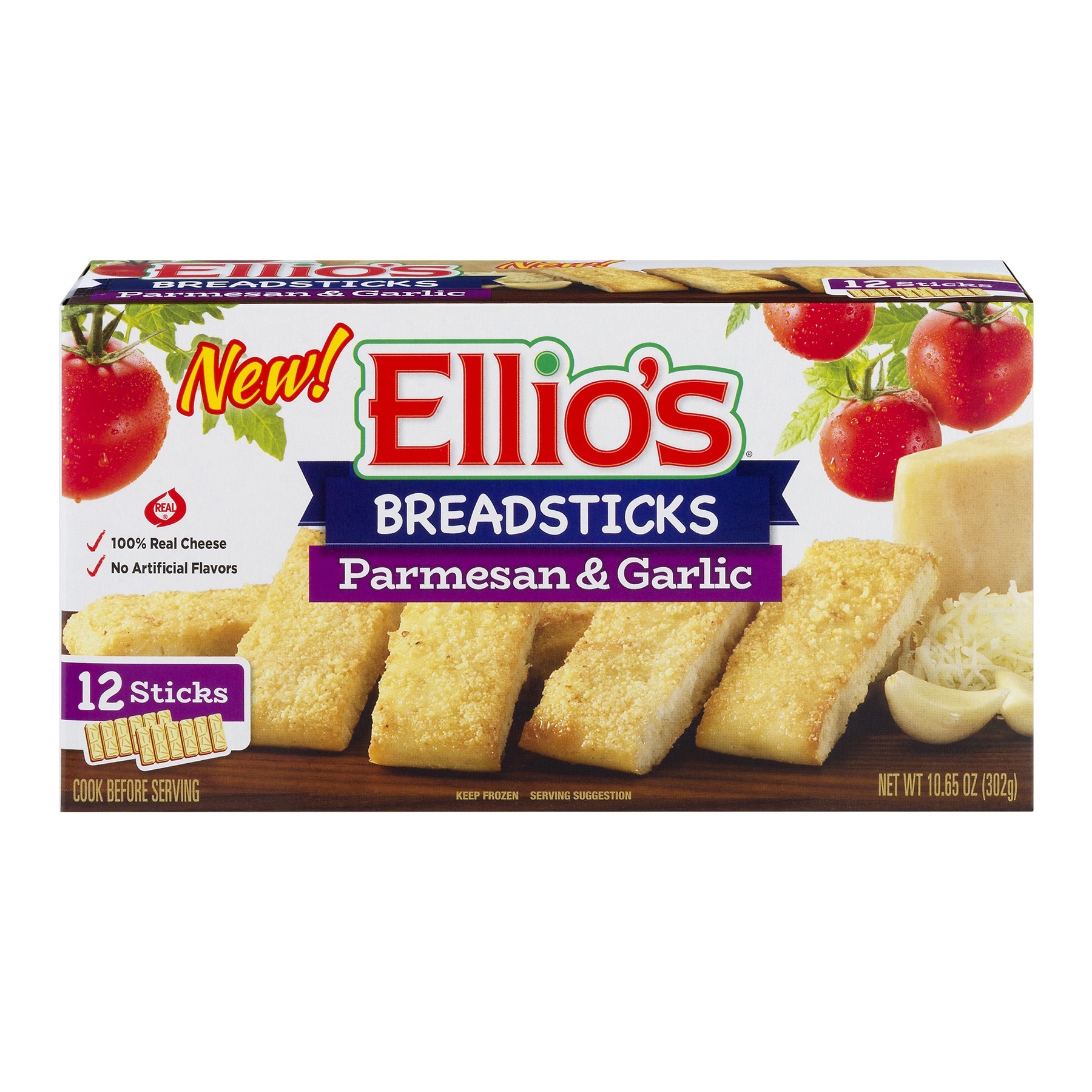 slide 1 of 1, Ellio's Parmesan Garlic Breadsticks, 10.65 oz