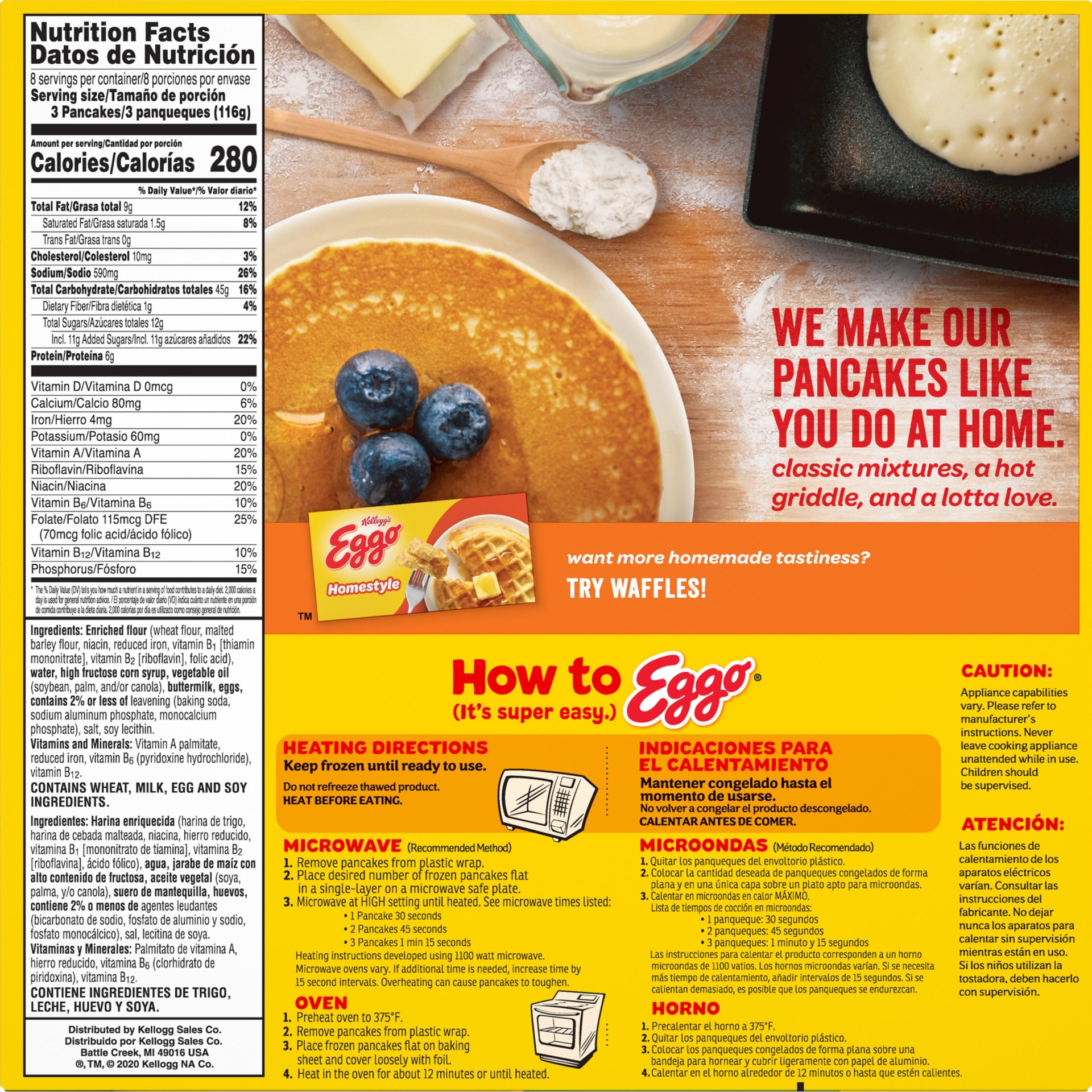 Eggo Frozen Pancakes, Frozen Breakfast, Buttermilk 32.7 oz Shipt
