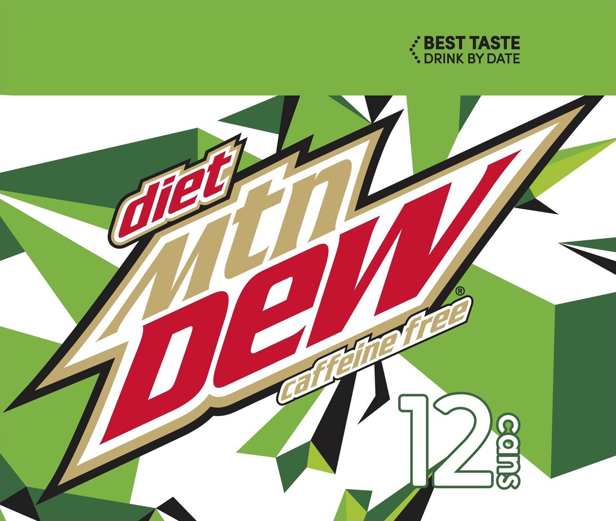 slide 3 of 4, Mountain Dew Diet Mtn Dew Caffeine Free Diet DEW 12 Fl Oz 12 Count Can, 12 ct
