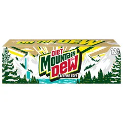 Mountain Dew Diet Caffeine Free Soda Citrus 12 Fl Oz, 12 Count