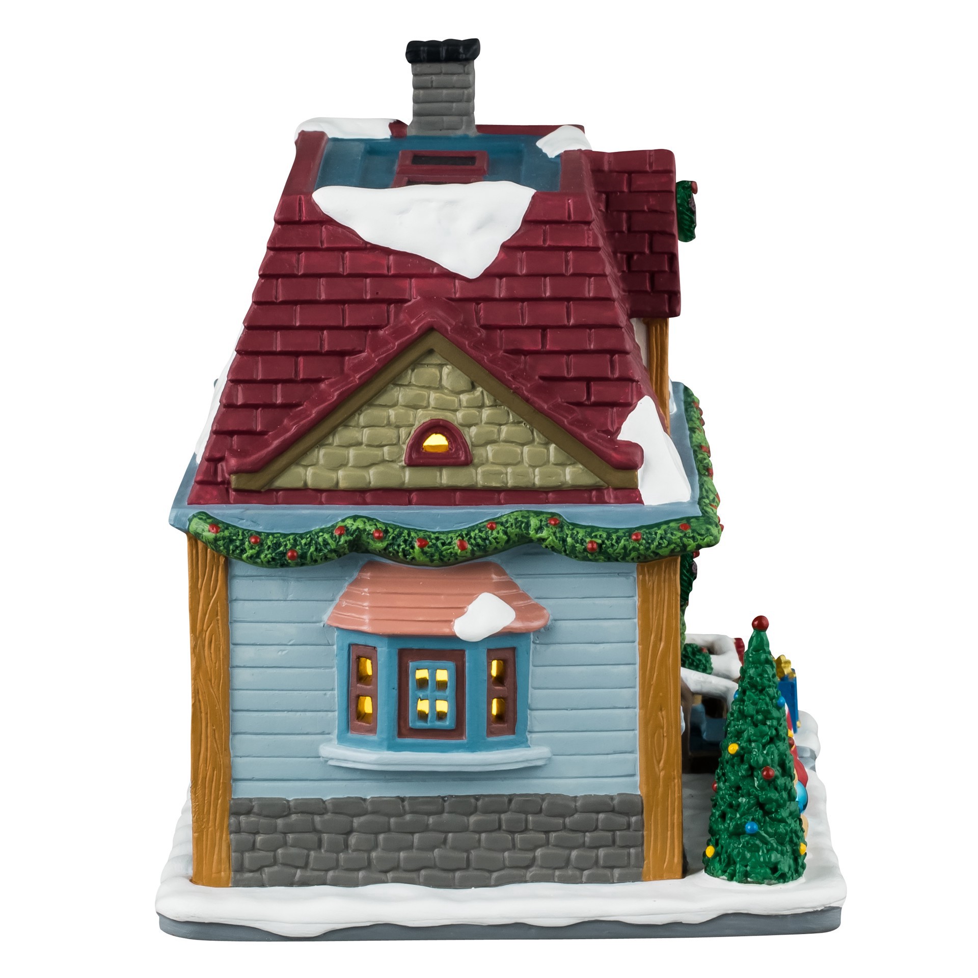 slide 3 of 3, Lemax Caddington Village Smythe Residence, 6.3 in x 7.2 in x 5.35 in