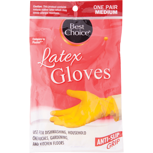 slide 1 of 1, Best Choice Anti-Slip Grip Latex Gloves, 1 ct