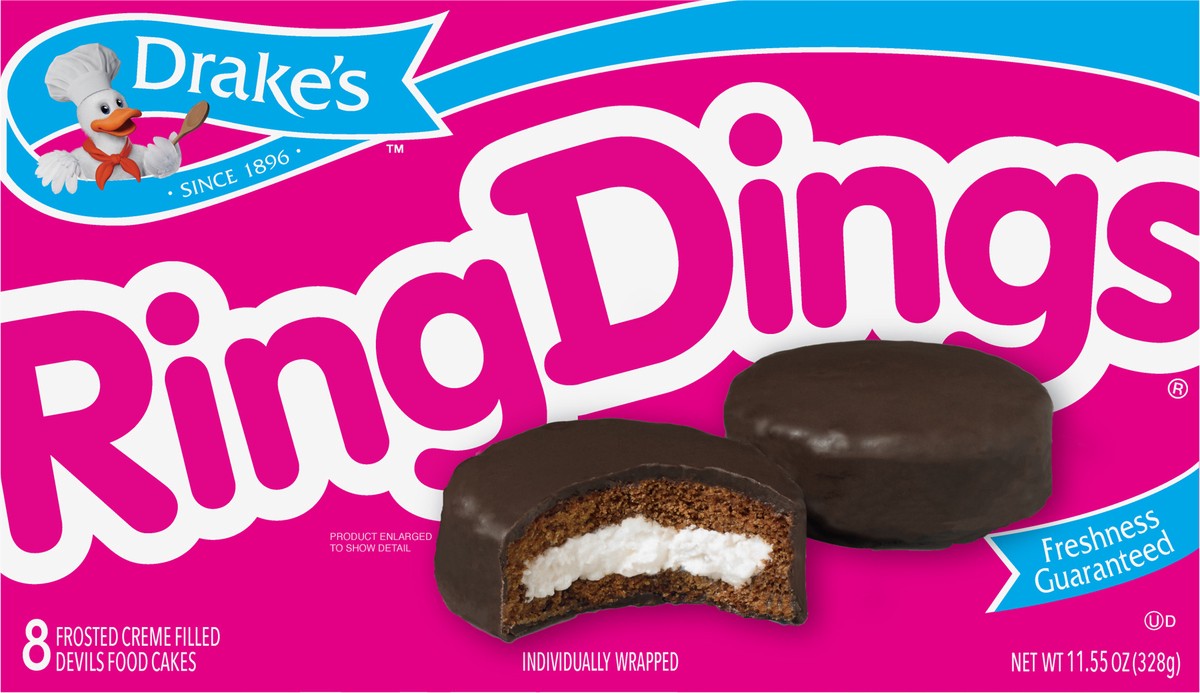 slide 4 of 8, Drake's Ring Dings, 14.44 oz