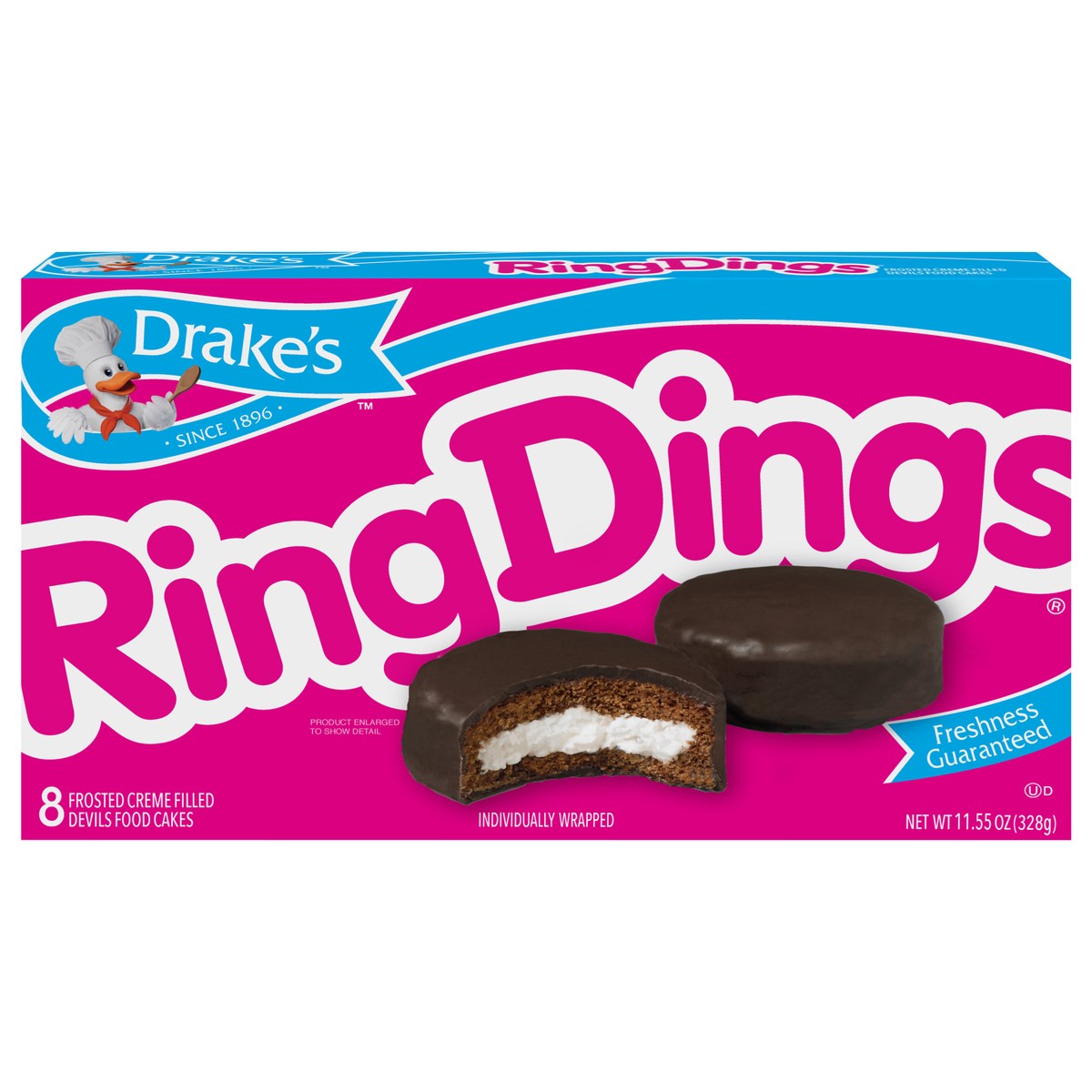 slide 1 of 8, Drake's Ring Dings, 14.44 oz