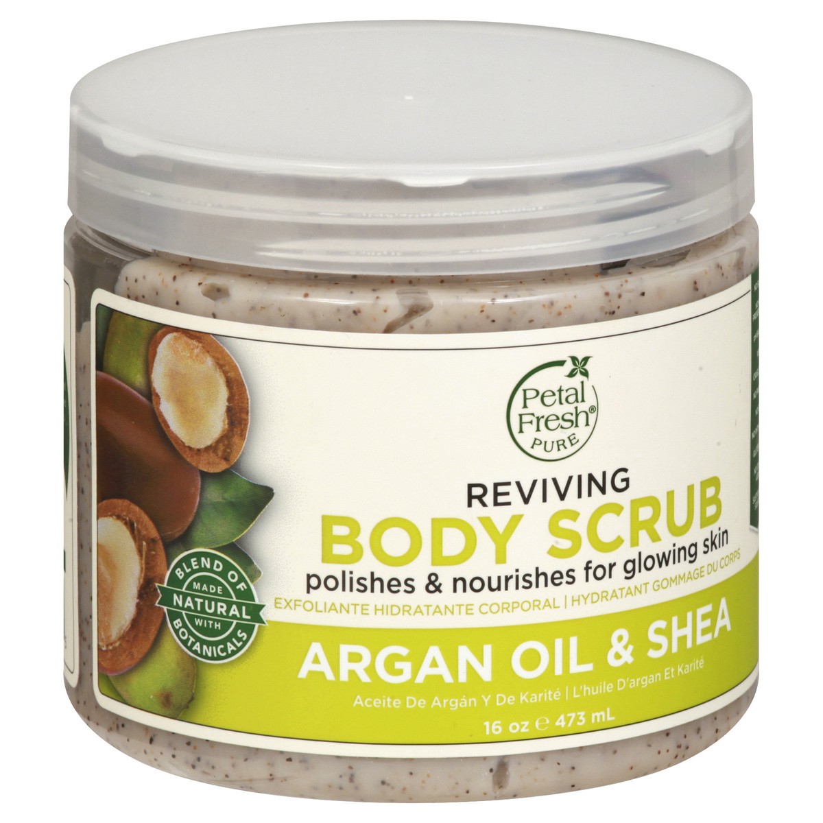 slide 11 of 12, Petal Fresh Pure Reviving Argan Oil & Shea Body Scrub 16 oz, 16 oz