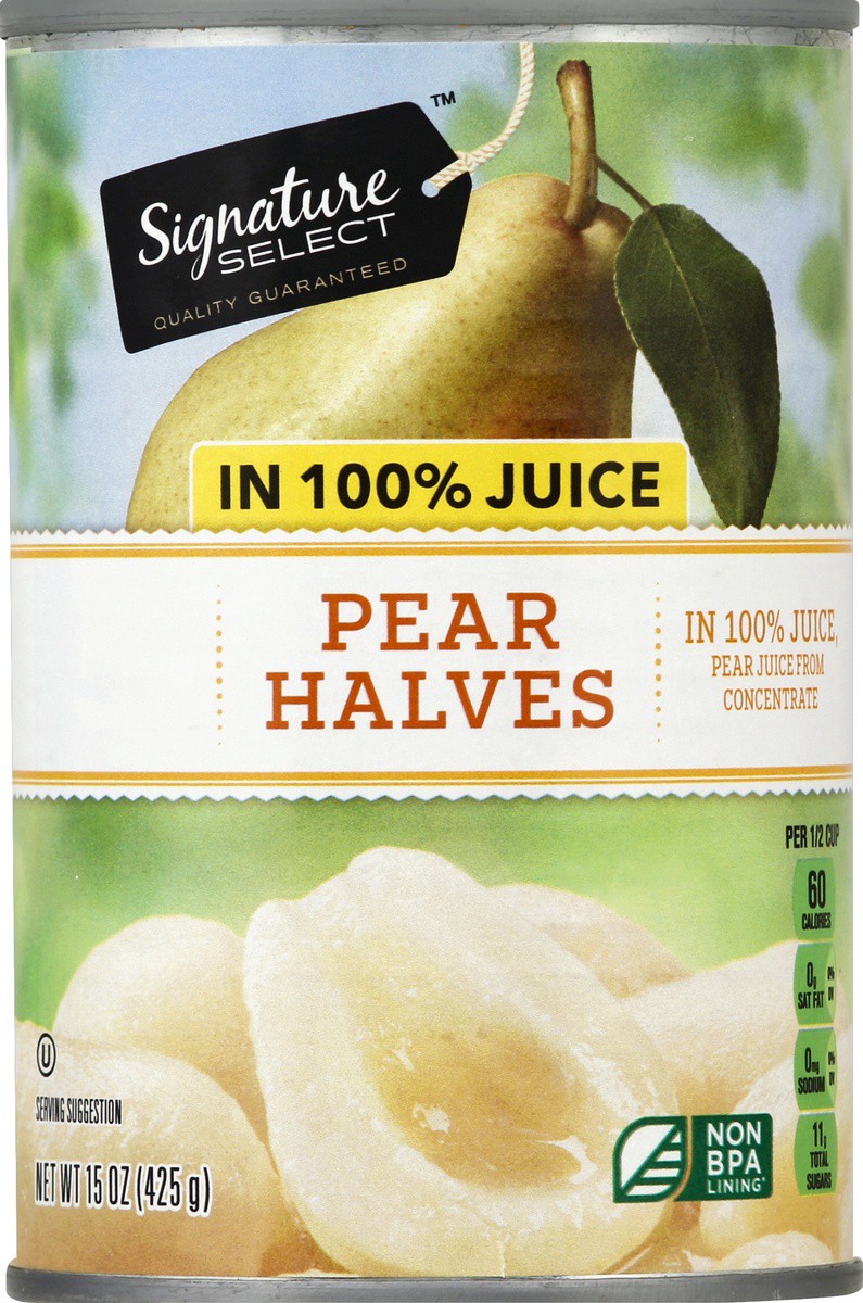 slide 2 of 2, Signature Select Pear Halves 15 oz, 