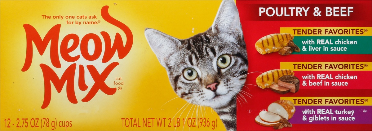 slide 5 of 10, Meow Mix Tender Favorites Poultry And Beef Variety Pack, 33 oz