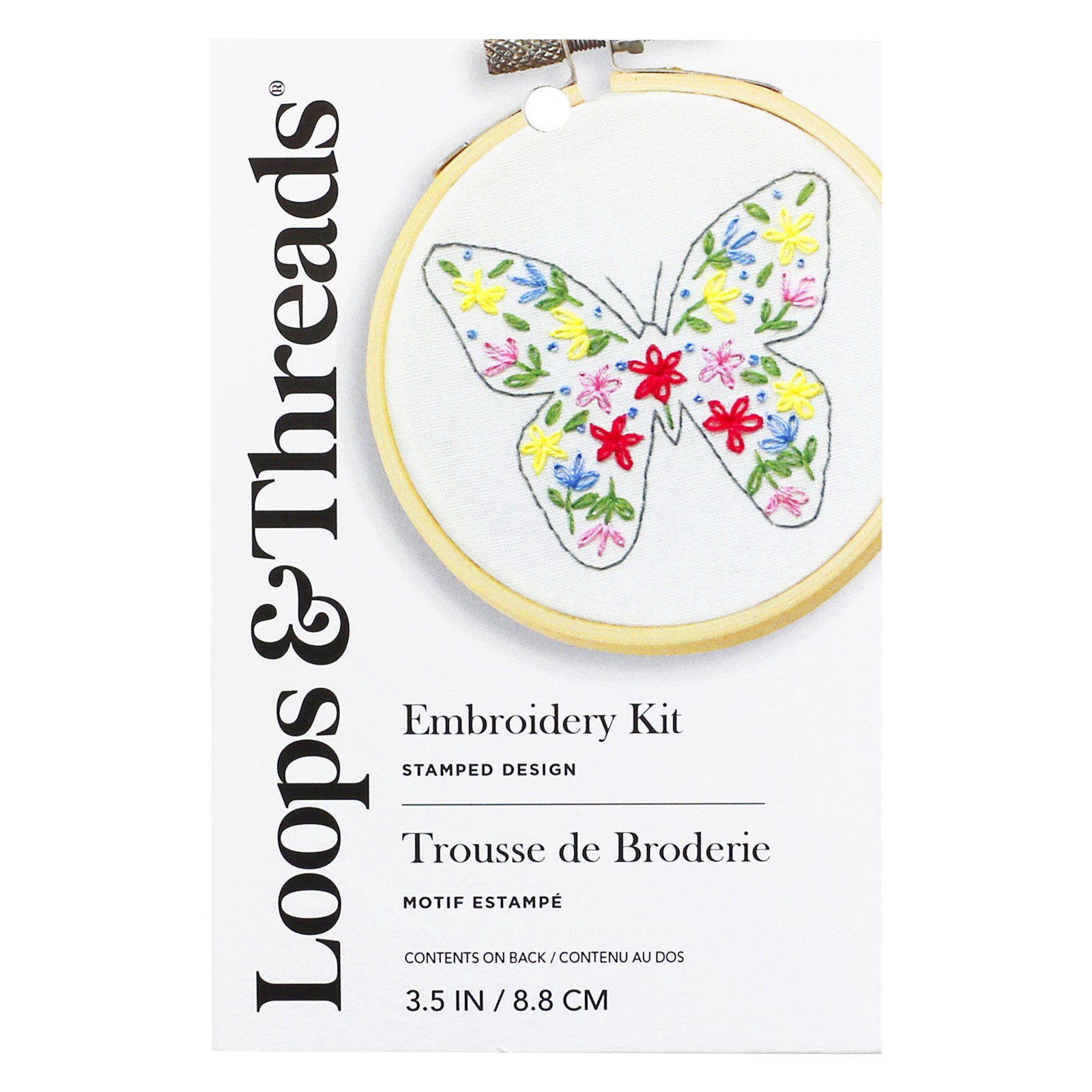 slide 2 of 3, Butterfly Embroidery Kit By Loops & Threads, 3.5 in x 3.5 in