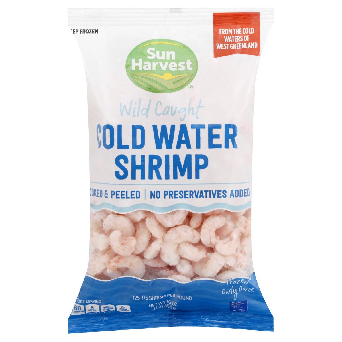 slide 10 of 13, Sun Harvest Wild Cold Water Shrimp 125/175, 1 lb