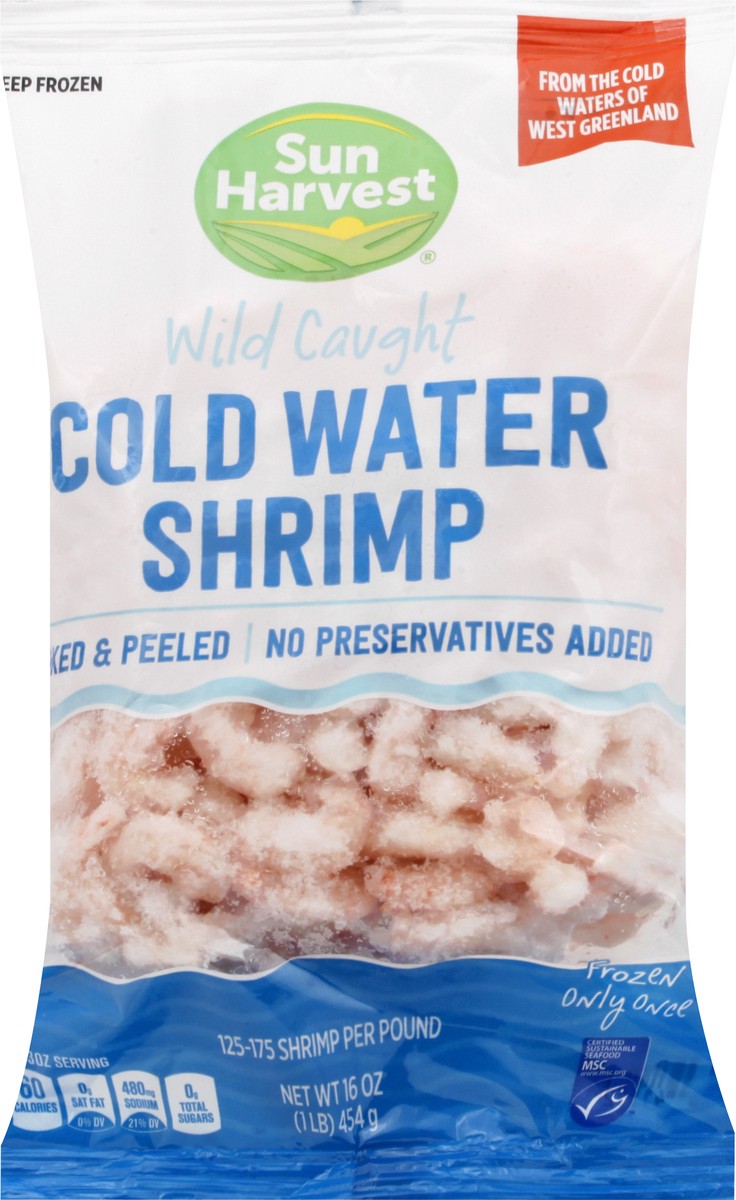 slide 5 of 13, Sun Harvest Wild Cold Water Shrimp 125/175, 1 lb