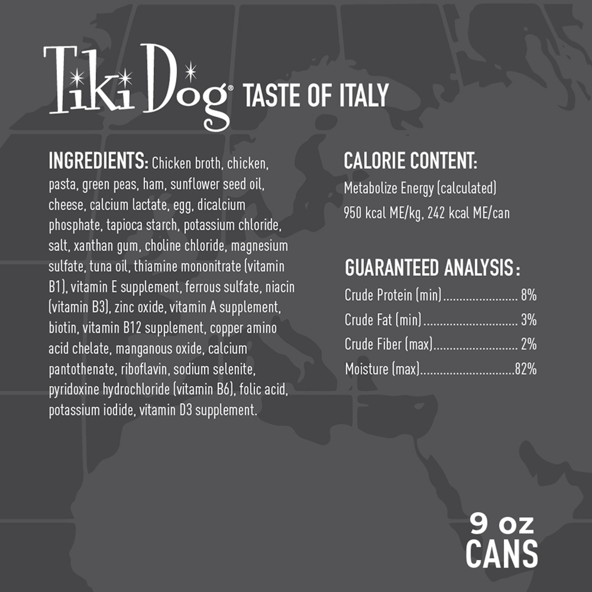 slide 4 of 6, Tiki Dog Taste of the World Italy Chicken & Pasta Wet Dog Food, 9 oz., 1 ct