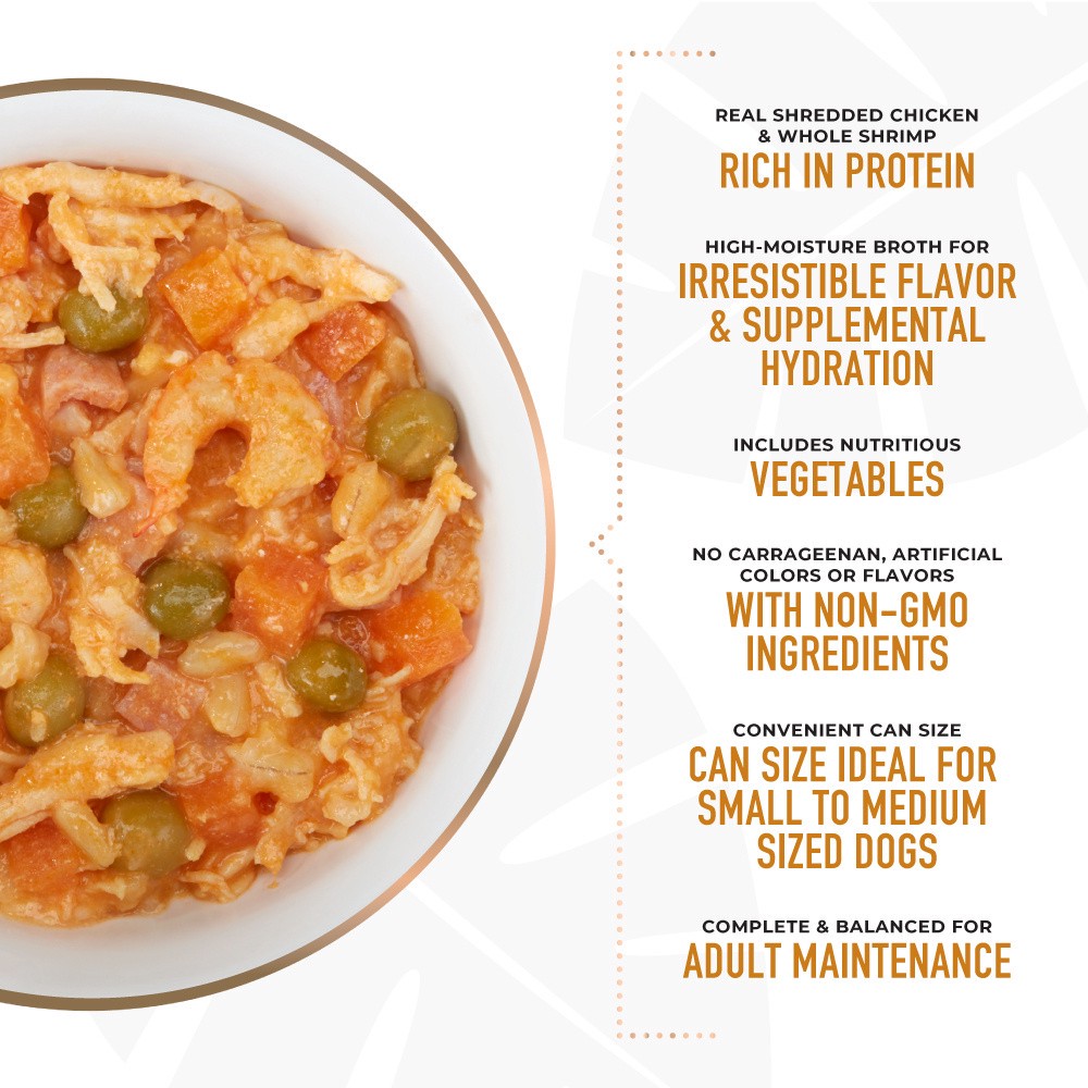 slide 3 of 6, Tiki Dog Taste of the World Spain Chicken & Shrimp Paella Wet Dog Food, 9 oz., 1 ct