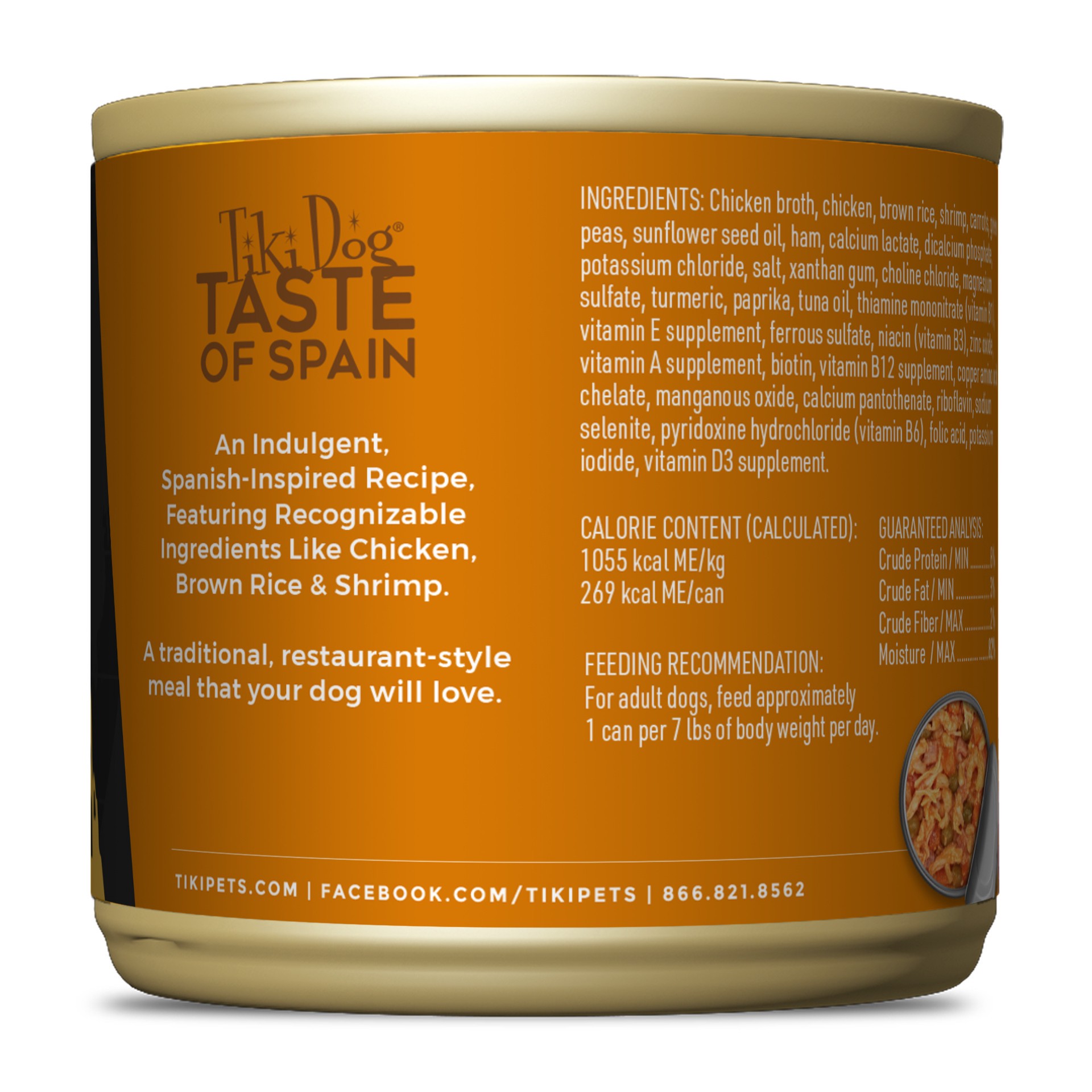 slide 5 of 6, Tiki Dog Taste of the World Spain Chicken & Shrimp Paella Wet Dog Food, 9 oz., 1 ct