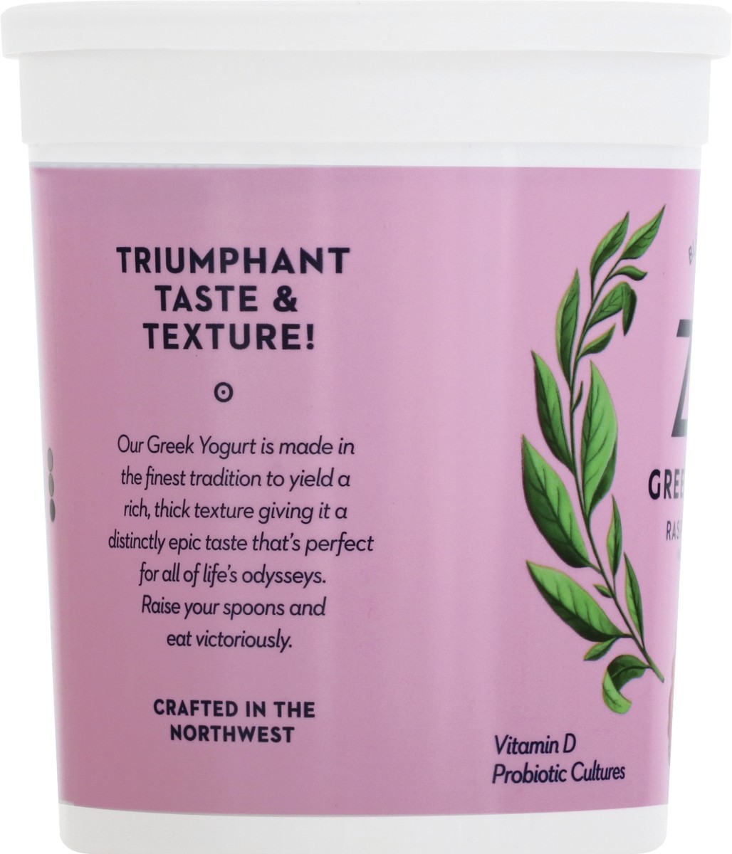 slide 12 of 13, Zoi Blended with Fruit Greek Raspberry Cream Yogurt 32 oz,