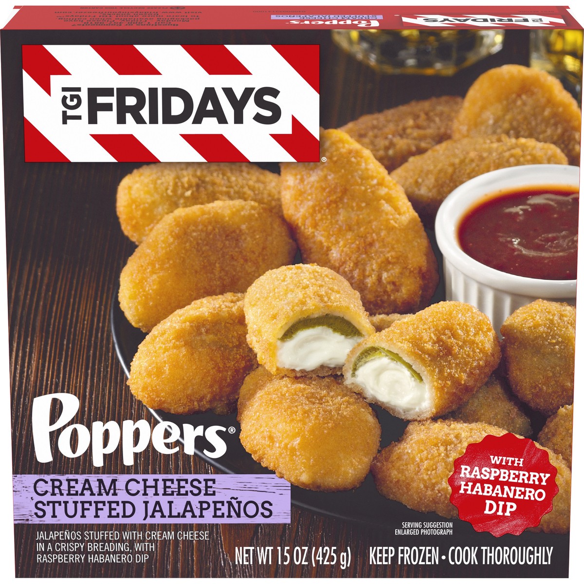 slide 1 of 9, T.G.I. Friday's Cream Cheese Stuffed Jalapenos Poppers, 15 oz