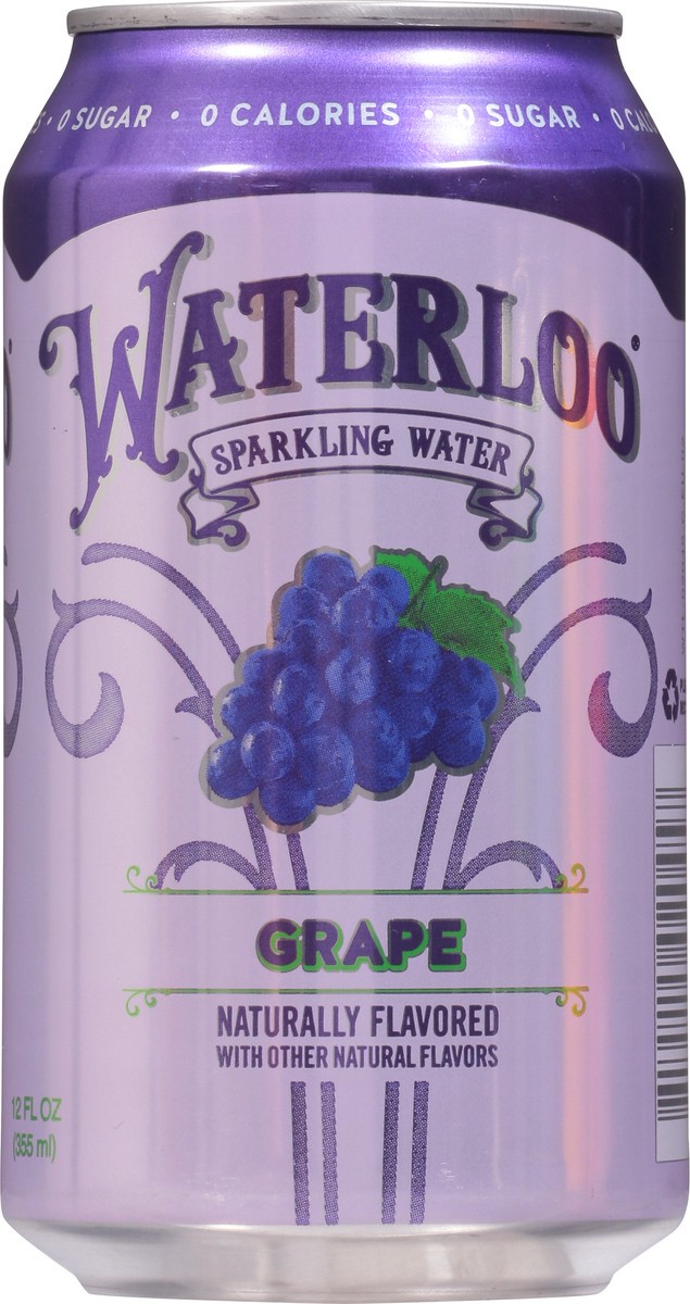 slide 3 of 9, Waterloo Grape Sparkling Water 12 fl oz, 12 oz