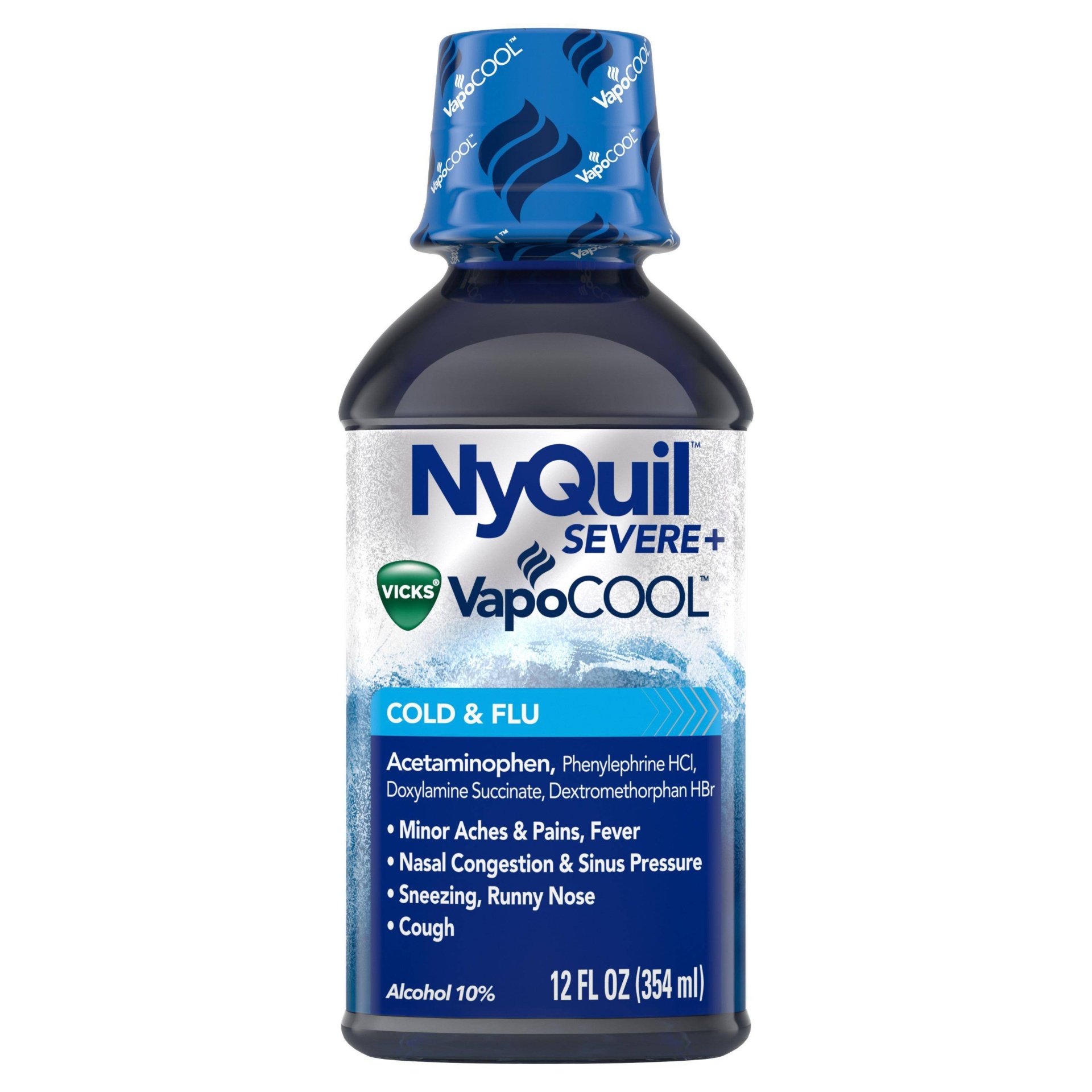 slide 1 of 1, NyQuil Severe + Vapo Cool, 12 fl oz