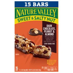 Nature Valley Sweet and Salty Nut Granola Bars, Dark Chocolate Peanut Almond, 15 Bars, 18 oz