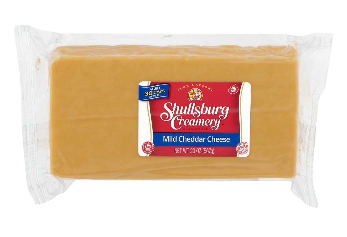 slide 1 of 1, Shullsburg Creamery Mild Cheddar Cheese, 20 oz