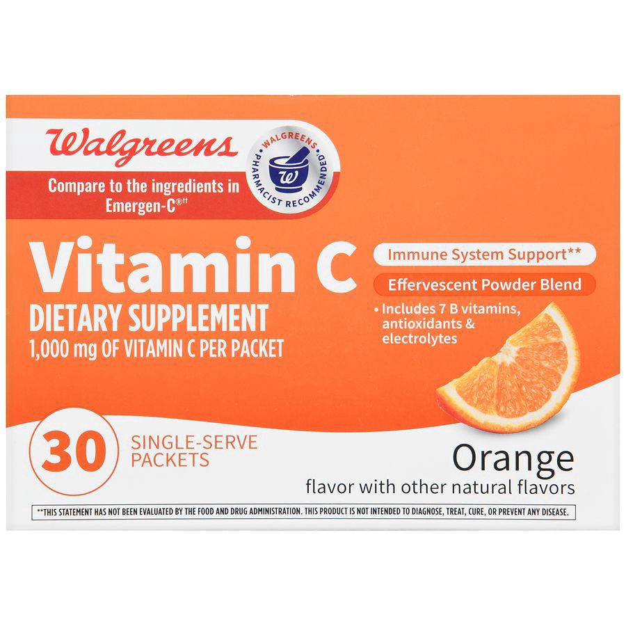 slide 2 of 5, Walgreens Effervescent Powder Blend Orange Flavor with other natural flavors- 30 ct, 30 ct