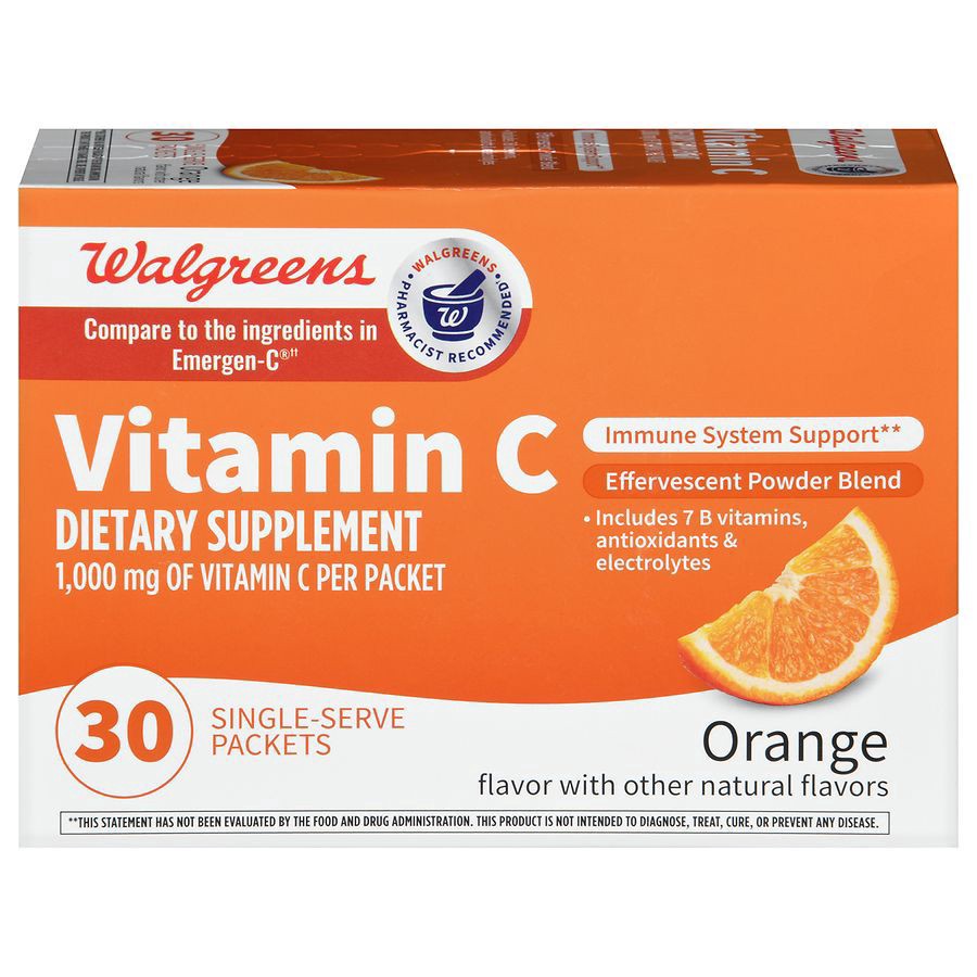 slide 1 of 5, Walgreens Effervescent Powder Blend Orange Flavor with other natural flavors- 30 ct, 30 ct