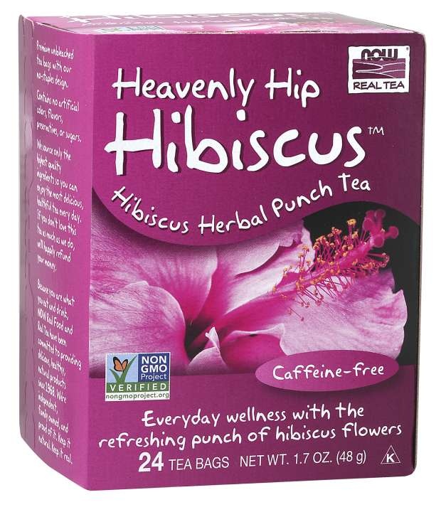 slide 1 of 1, NOW Natural Foods Heavenly Hip Hibiscus™ Tea, Organic - 24 Tea Bags, 24 ct