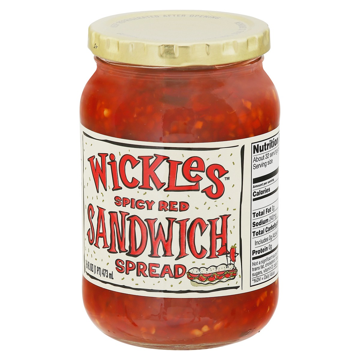 slide 3 of 9, Wickles Spicy Red Sandwich Spread 16 fl oz, 16 oz