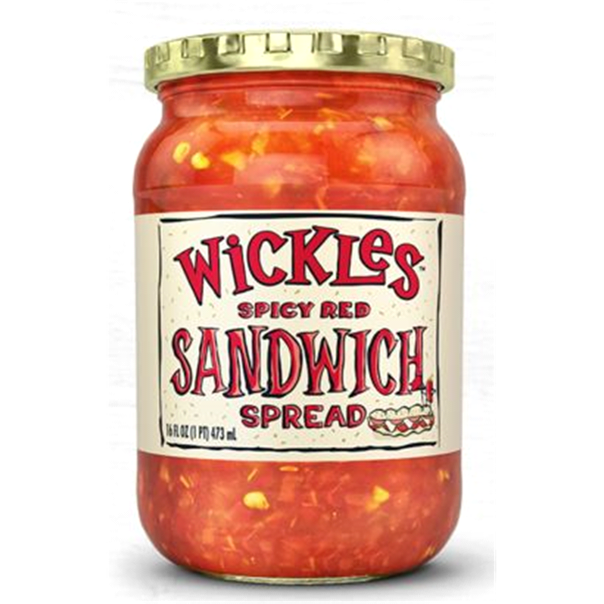 slide 1 of 1, Wickles Spicy Red Sandwich Spread, 16 oz