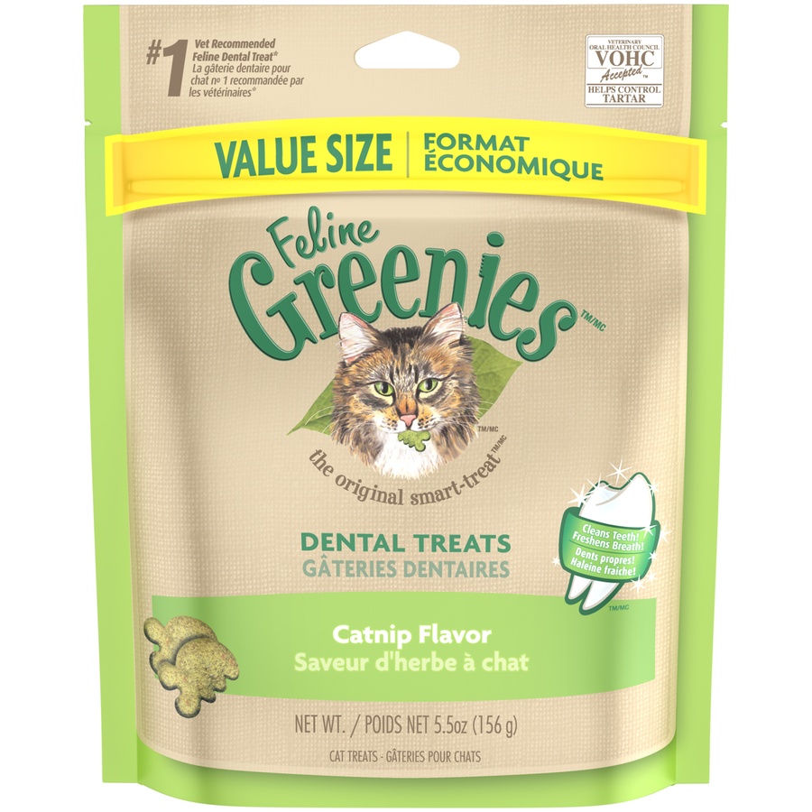 slide 1 of 1, Greenies Catnip Flavor Dental Cat Treat, 5.5 oz