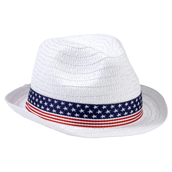 slide 1 of 1, Meijer Corporate Seasonal Mjr Patriotic Natural Panama Hat, Natural, 1 ct