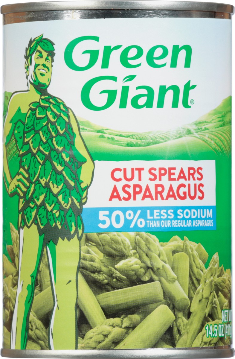 slide 10 of 14, Green Giant 50% Less Sodium Cut Spears Asparagus 14.5 oz, 14.5 oz