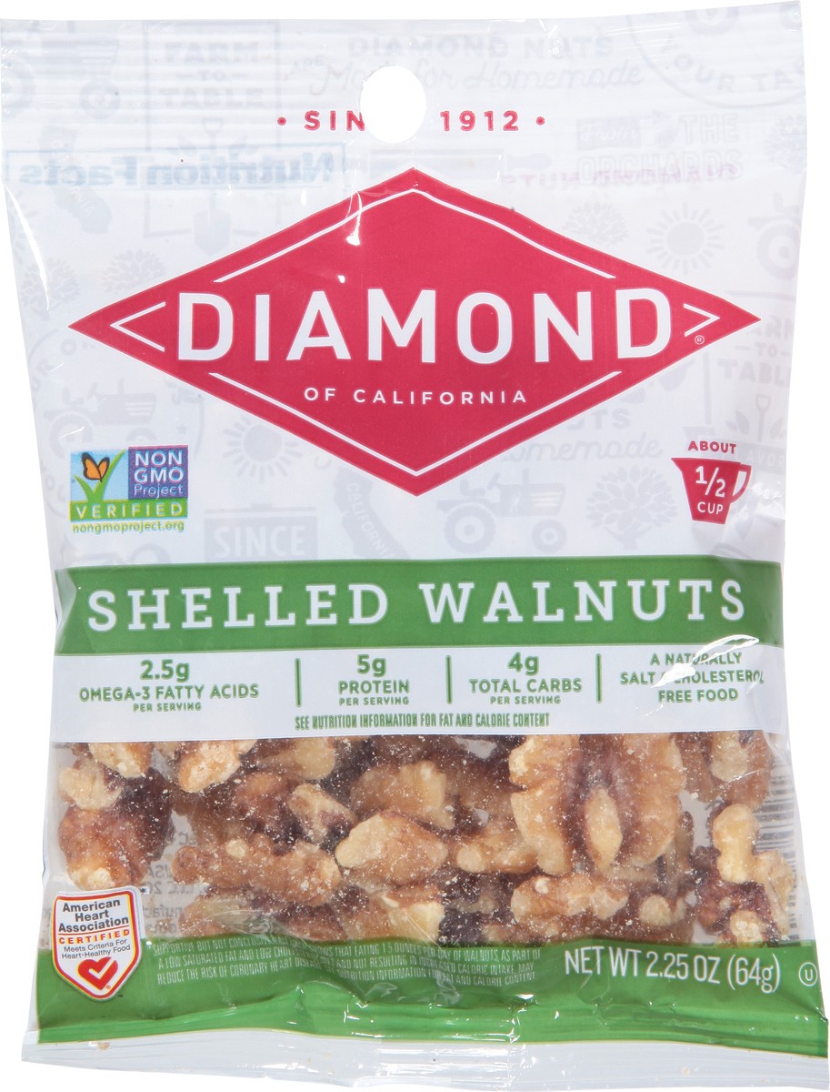 slide 6 of 9, Diamond Nuts Diamond of California Shelled Walnuts 2.25 oz, 2.25 oz