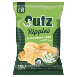 Utz 9.3 oz Utz Ripples Sour Cream & Onion Potato Chips