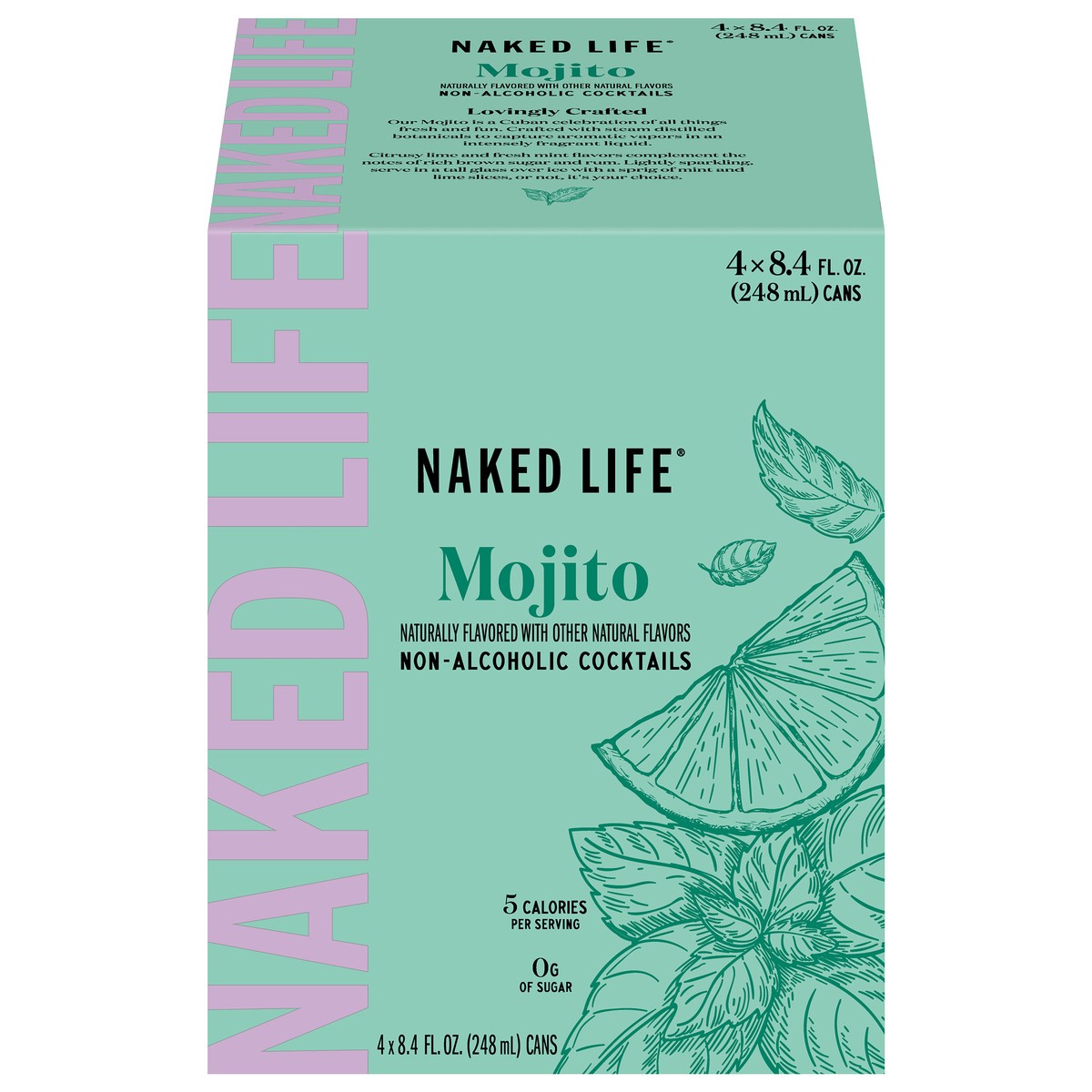 slide 1 of 14, Naked Life Mojito Non-Alcoholic Cocktail - 4 - 8.4 fl oz Cans, 8.4 fl oz