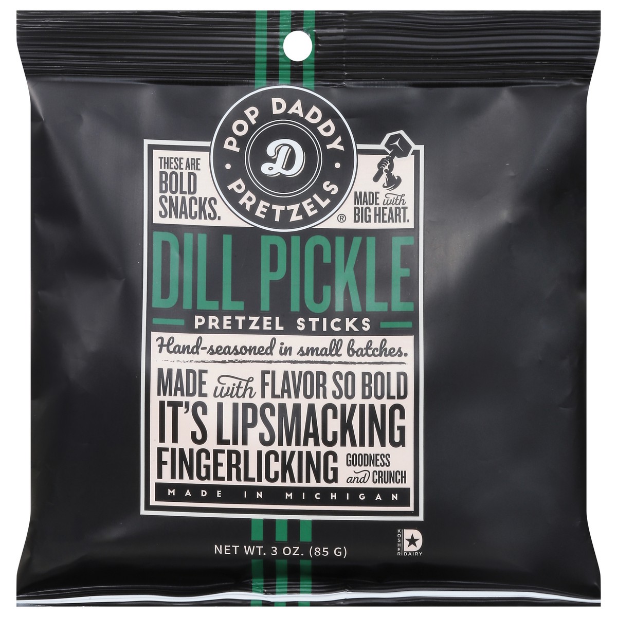 slide 9 of 15, Pop Daddy Dill Pickle Pretzel Sticks 3 oz, 3 oz