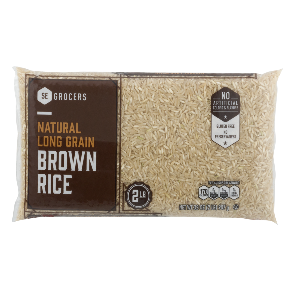 slide 1 of 1, SE Grocers Long Grain Brwn Rice, 2 lb