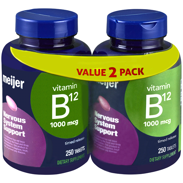slide 1 of 1, Meijer Vitamin B12 Value Pack, 500 ct; 1000 mcg